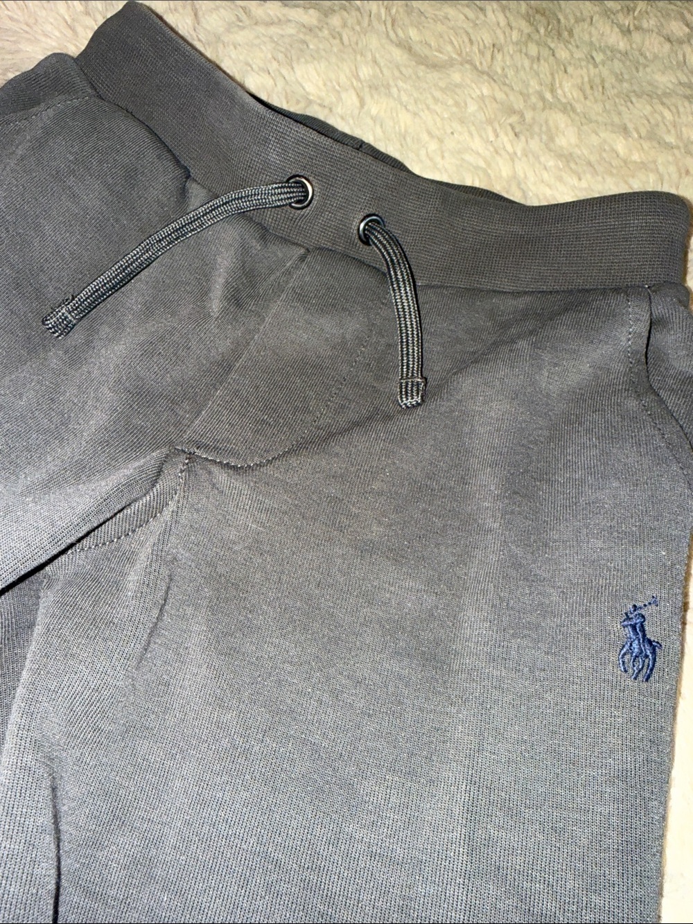Polo Ralph Lauren Boys Dark Gray Drawstring Joggers with Navy Blue Pony 3t - Picture 3 of 7